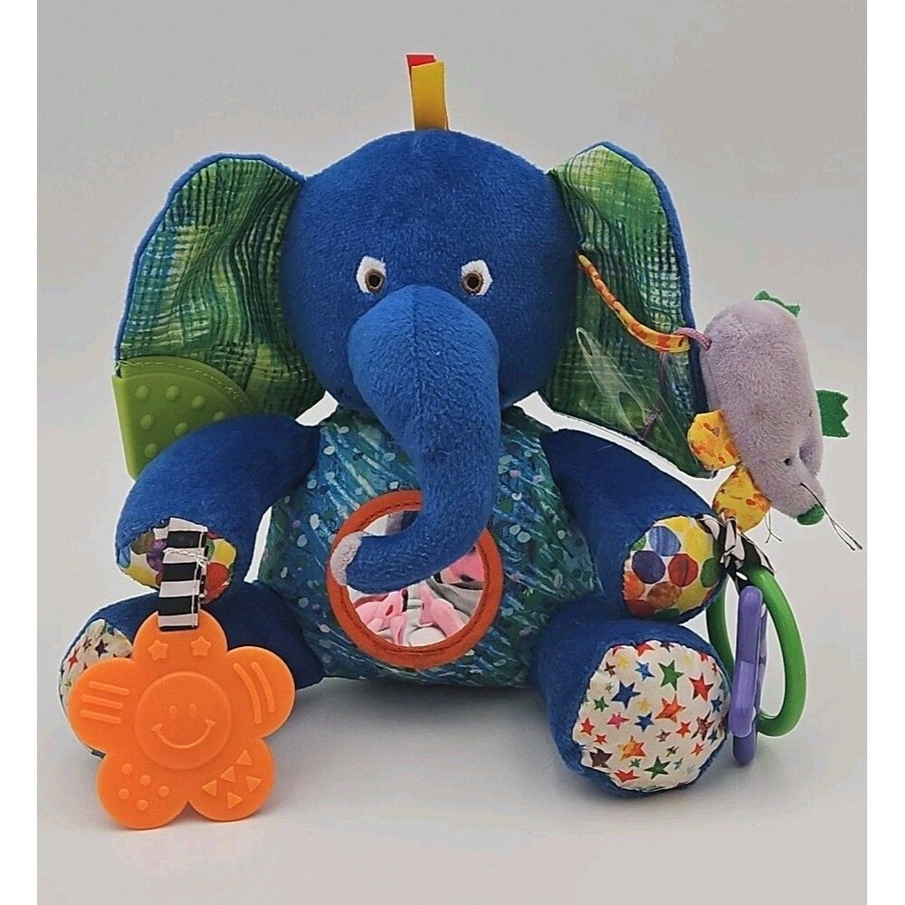 Eric Carle Mirror Teether Crinkle Rattle Elephant Baby Toddler Developmental Toy